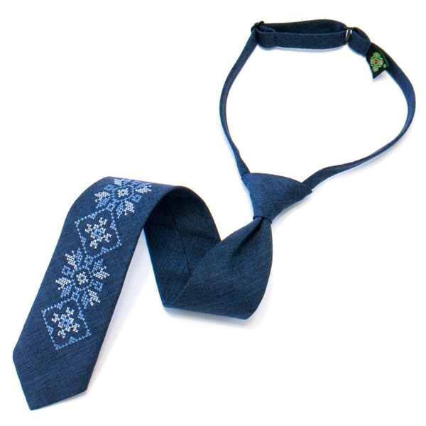 Купити Підліткова краватка з вишивкою синя НАШI РEЧI (Nashi Rechi)