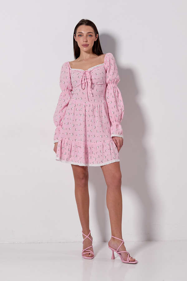 Купити Рожева сукня з принтом квіти АРТМОН (Artmon)