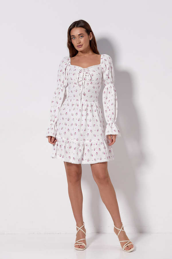 Купити Біла сукня з принтом квіти АРТМОН (Artmon)