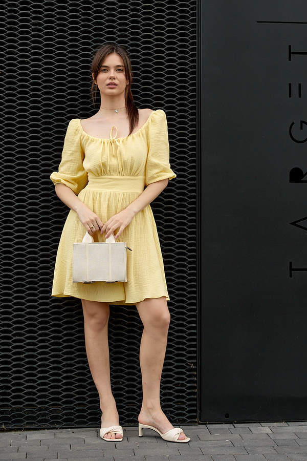 Купити Жовта приталена сукня міні АРТМОН (Artmon)